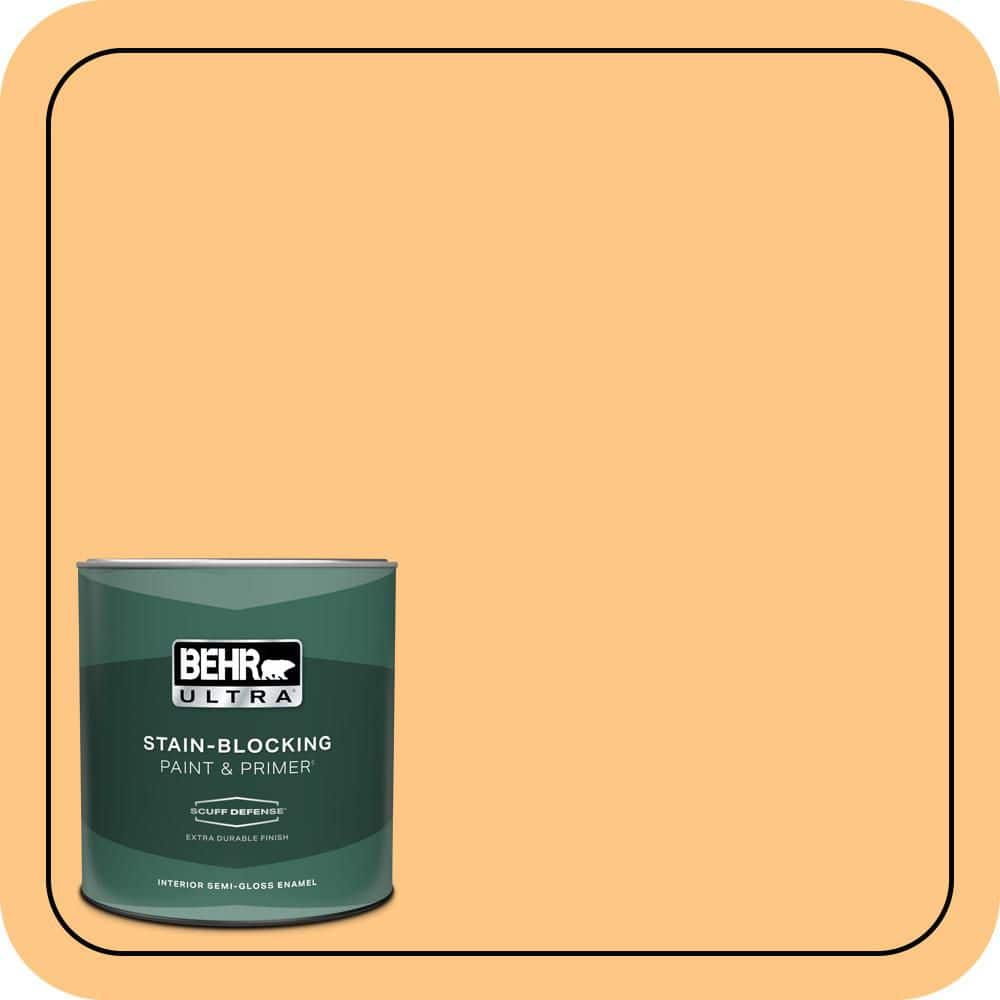BEHR ULTRA 1 qt. #P240-4 Mango Tango Extra Durable Semi-Gloss Enamel Interior Paint & Primer