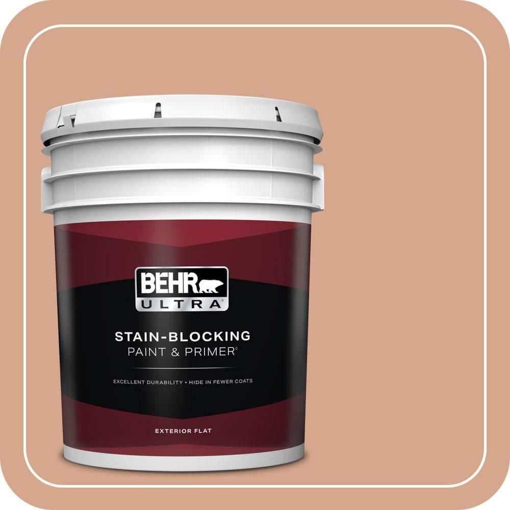 BEHR ULTRA 5 gal. #MQ1-30 Peachy Confection Flat Exterior Paint & Primer