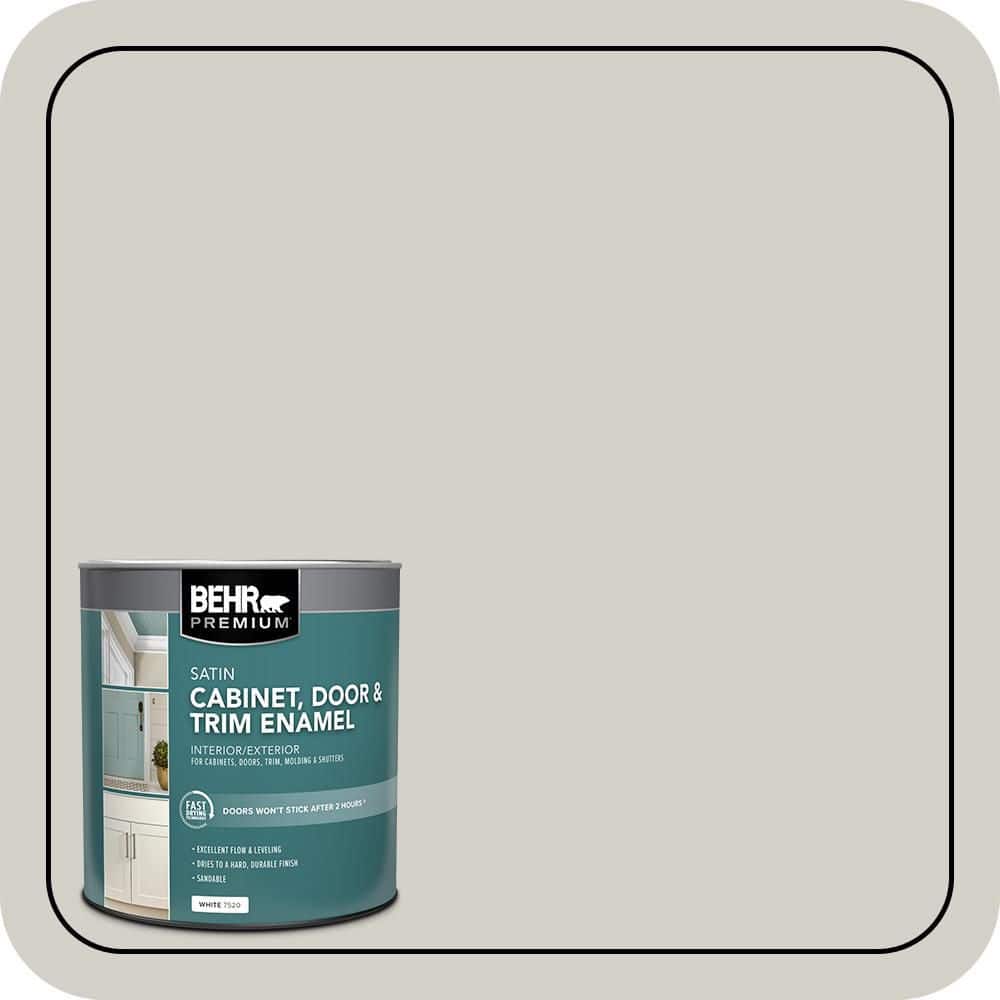 BEHR PREMIUM 1 qt. Designer Collection #DC-014 Gray View Satin Enamel Interior Cabinet, Door & Trim Paint