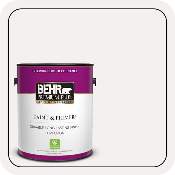 BEHR PREMIUM PLUS 1 gal. #W-D-600 Bridal Veil Eggshell Enamel Low Odor Interior Paint & Primer (2)