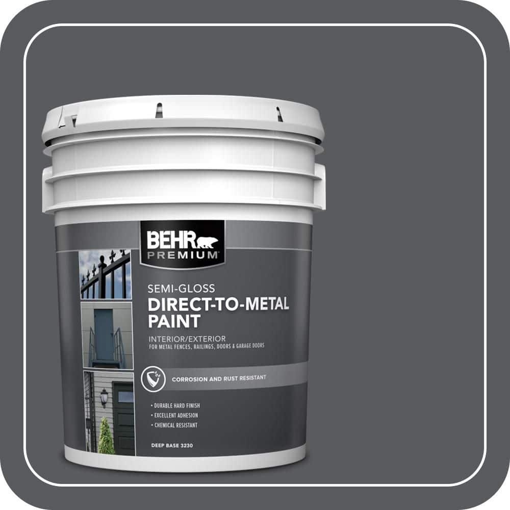 BEHR PREMIUM 5 gal. #AE-53 Midnite Hour Semi-Gloss Direct to Metal Interior/Exterior Paint