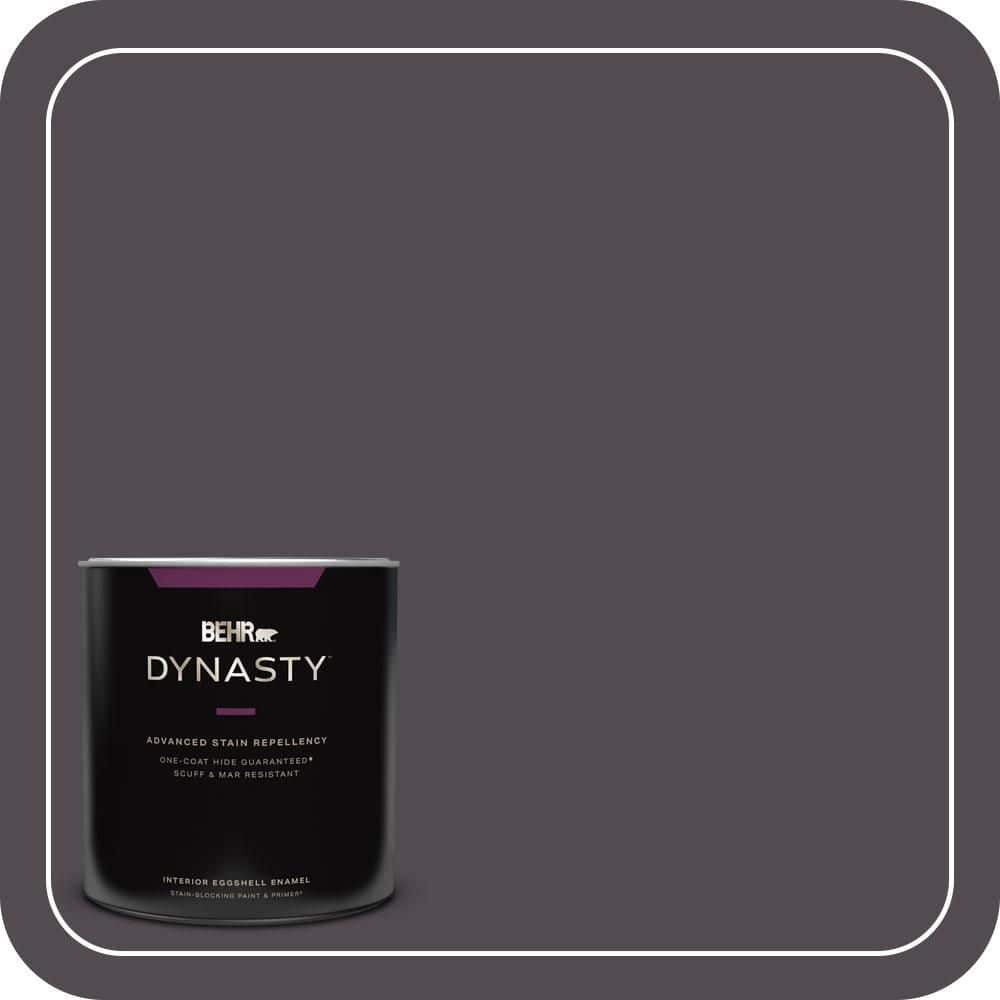 BEHR DYNASTY 1 qt. #N570-7 Black Elegance One-Coat Hide Eggshell Enamel Interior Stain-Blocking Paint and Primer