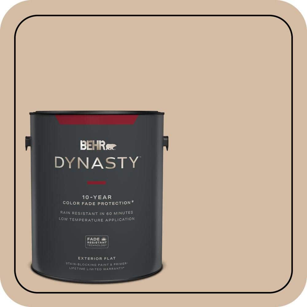 BEHR DYNASTY 1 gal. #PWL-86 Nutty Beige Flat Exterior Stain-Blocking Paint & Primer