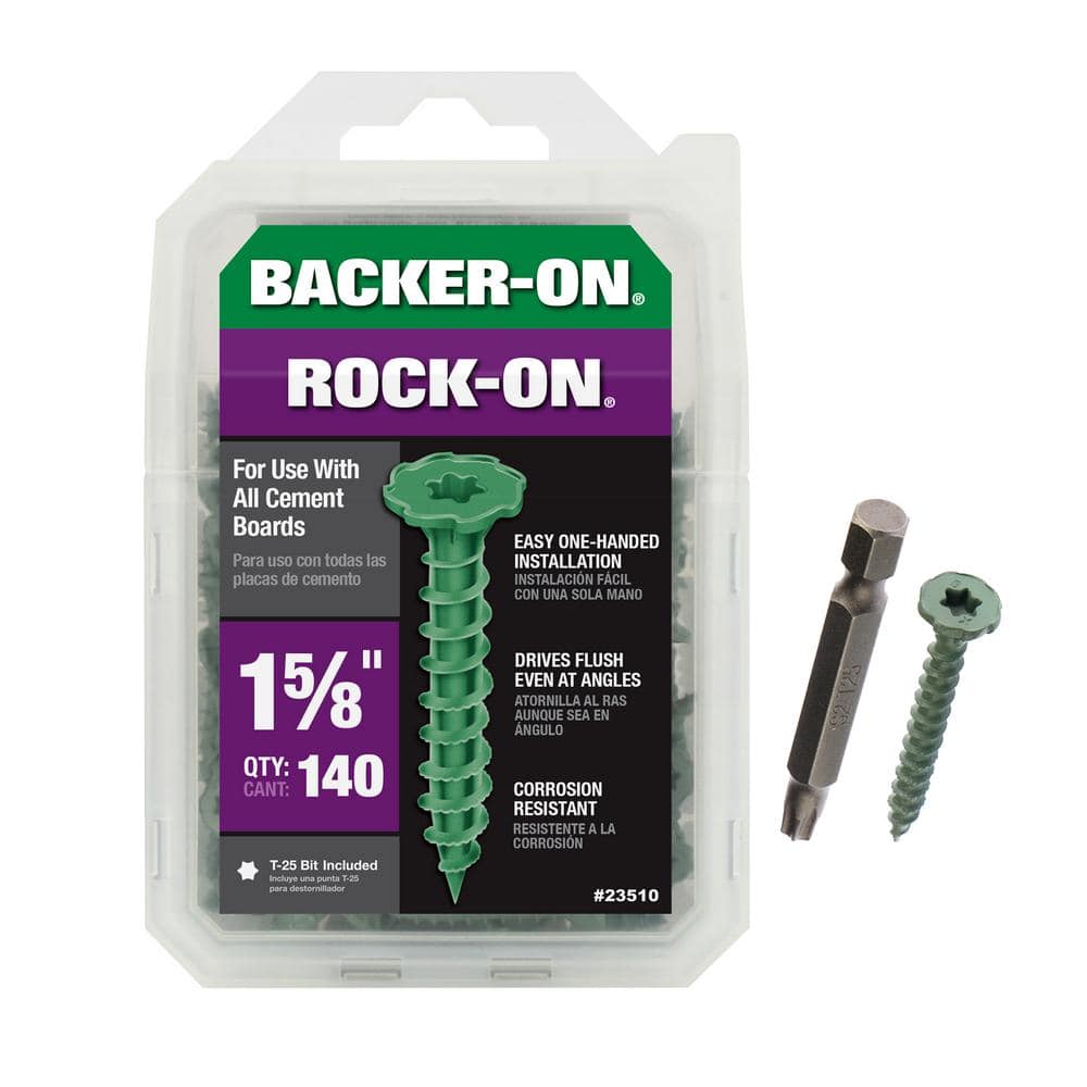 Backer-On #9 x 1-5/8 in. Star Drive Serrated Head Cement Board Screws (140-Pack)