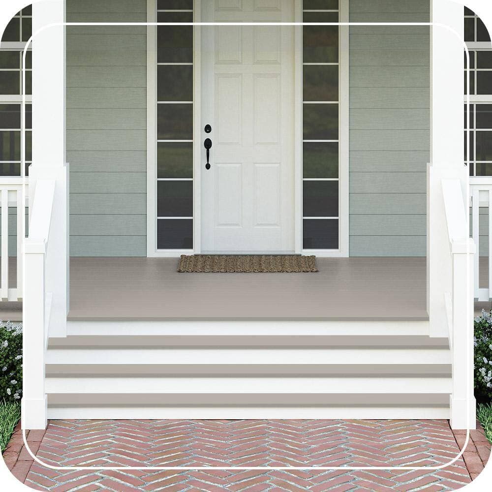 BEHR PREMIUM 1 gal. #MS-84 French Gray Textured Low-Lustre Enamel Interior/Exterior Porch and Patio Anti-Slip Floor Paint (3)