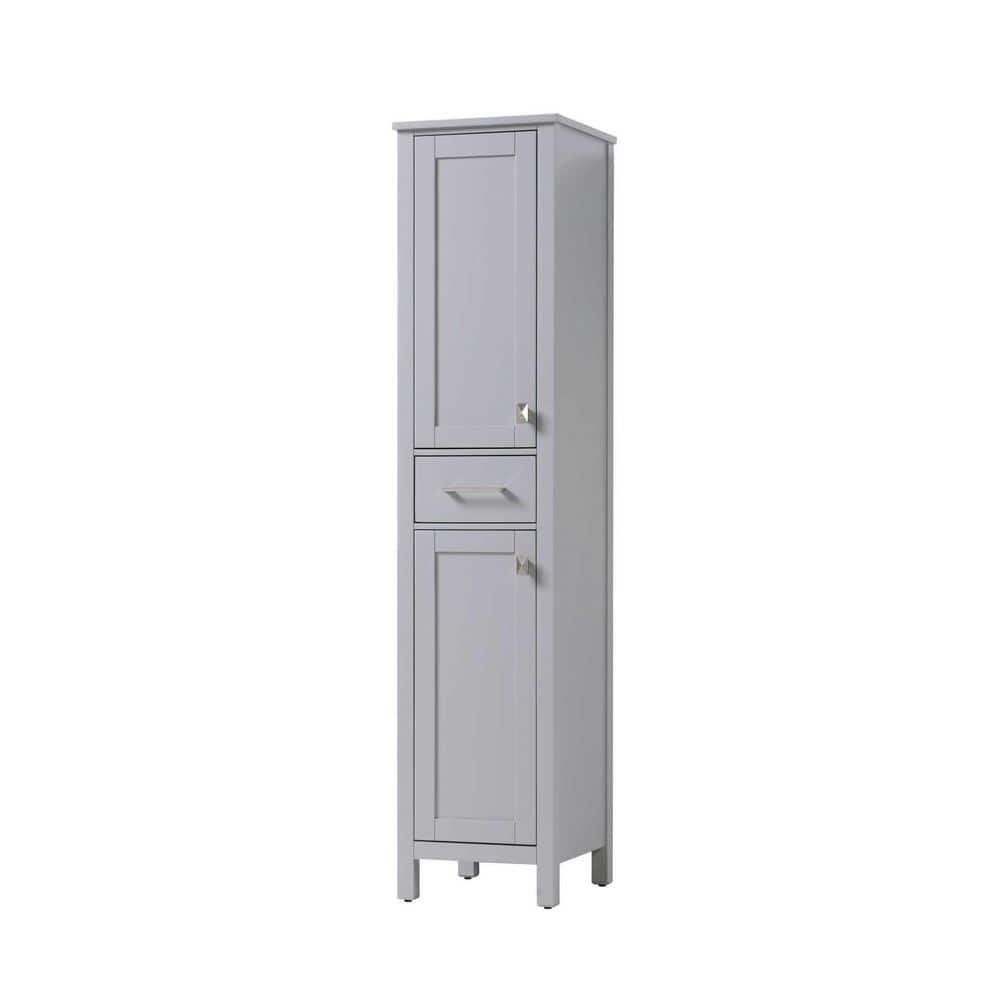 TIMELESS HOME 18 in. W x 72 in. D x in. H Gray Freestanding Linen Cabinet (2)