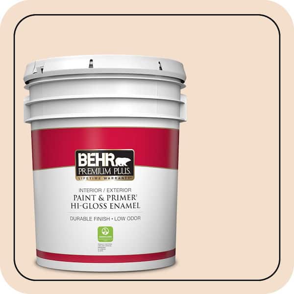 BEHR PREMIUM PLUS 5 gal. #PPU3-05 Splendor Hi-Gloss Enamel Interior/Exterior Paint & Primer (2)