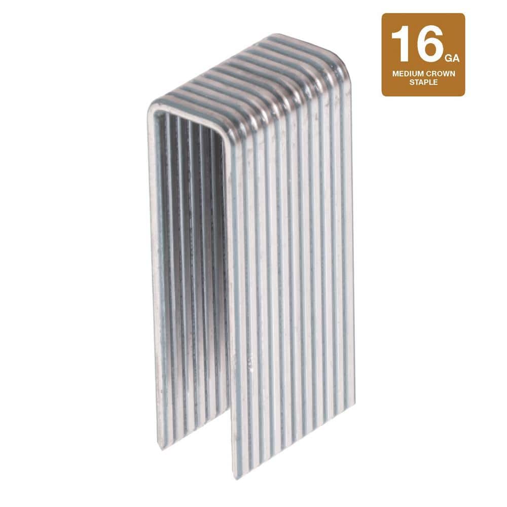 Grip-Rite 7/16 x 1-1/2 in. 16-Gauge 316 Stainless Steel N-Style Medium Crown Staples 500 per Box (2)