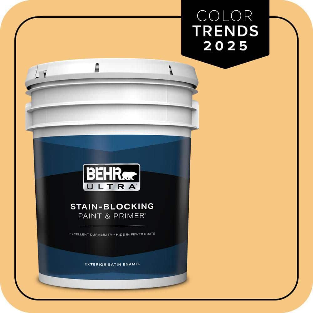 BEHR ULTRA 5 gal. #PPU6-07 Jackfruit Satin Enamel Exterior Paint & Primer (1)