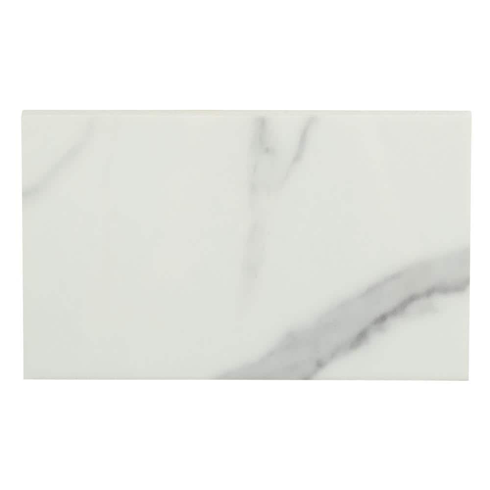 Unbranded Calacatta Nowy White Single Beveled 6 in. x 73 in.Polished Engineered Marble Threshold Tile (6.08 linear ft.) (3)