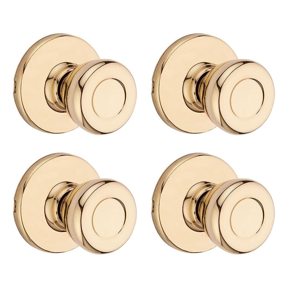 Kwikset Tylo Polished Brass Passage Hall/Closet Door Knob 4-Pack