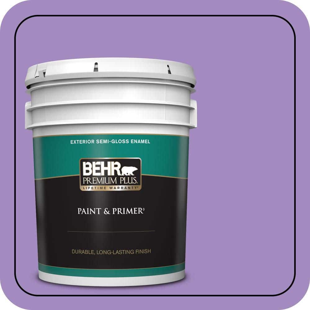 BEHR PREMIUM PLUS 5 gal. #P570-4 Classic Bouquet Semi-Gloss Enamel Exterior Paint & Primer