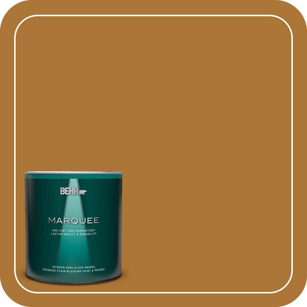 BEHR MARQUEE 1 qt. #S-H-320 Enchanting Ginger Semi-Gloss Enamel Interior Paint & Primer