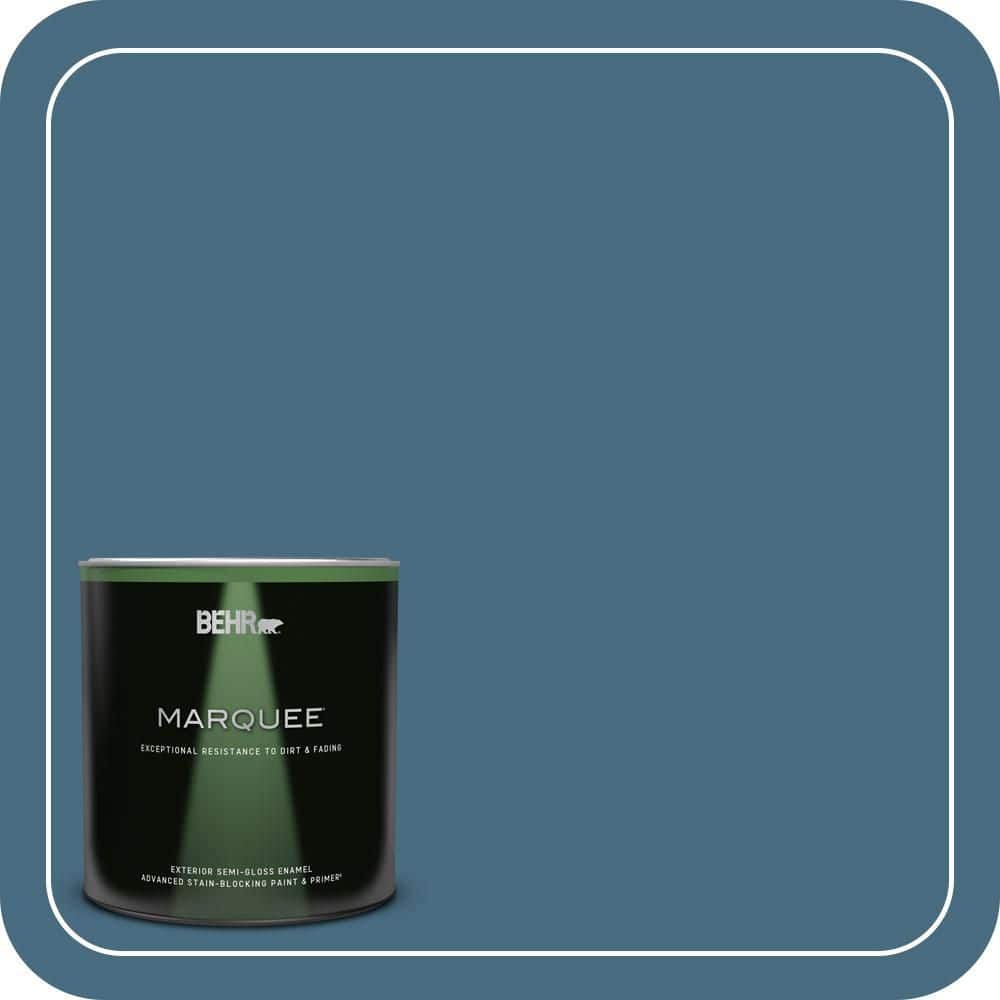 BEHR MARQUEE 1 qt. #550F-6 Regatta Bay Semi-Gloss Enamel Exterior Paint & Primer (1)