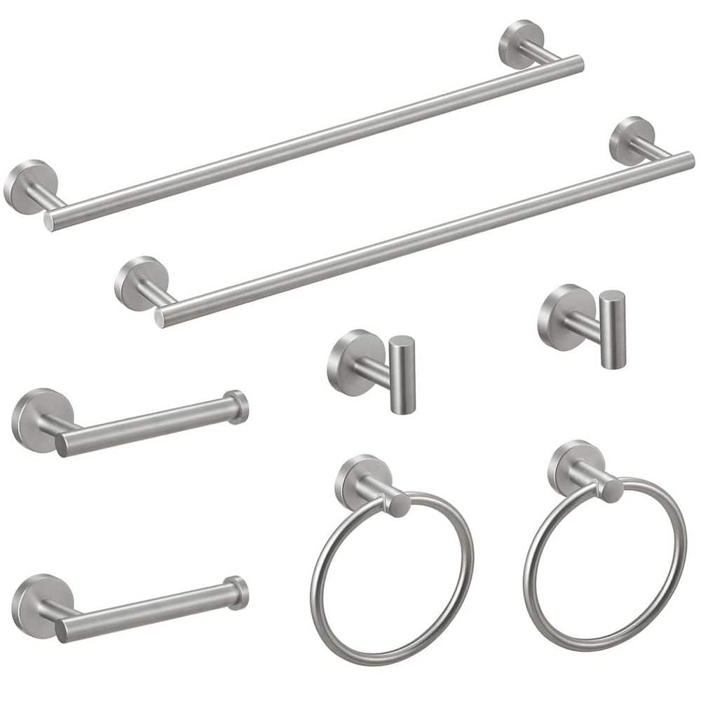 Unbranded 8-Piece Stainless Steel Bathroom Towel Rack Set with Mounting Hardware for Bathroom Wall Mounted