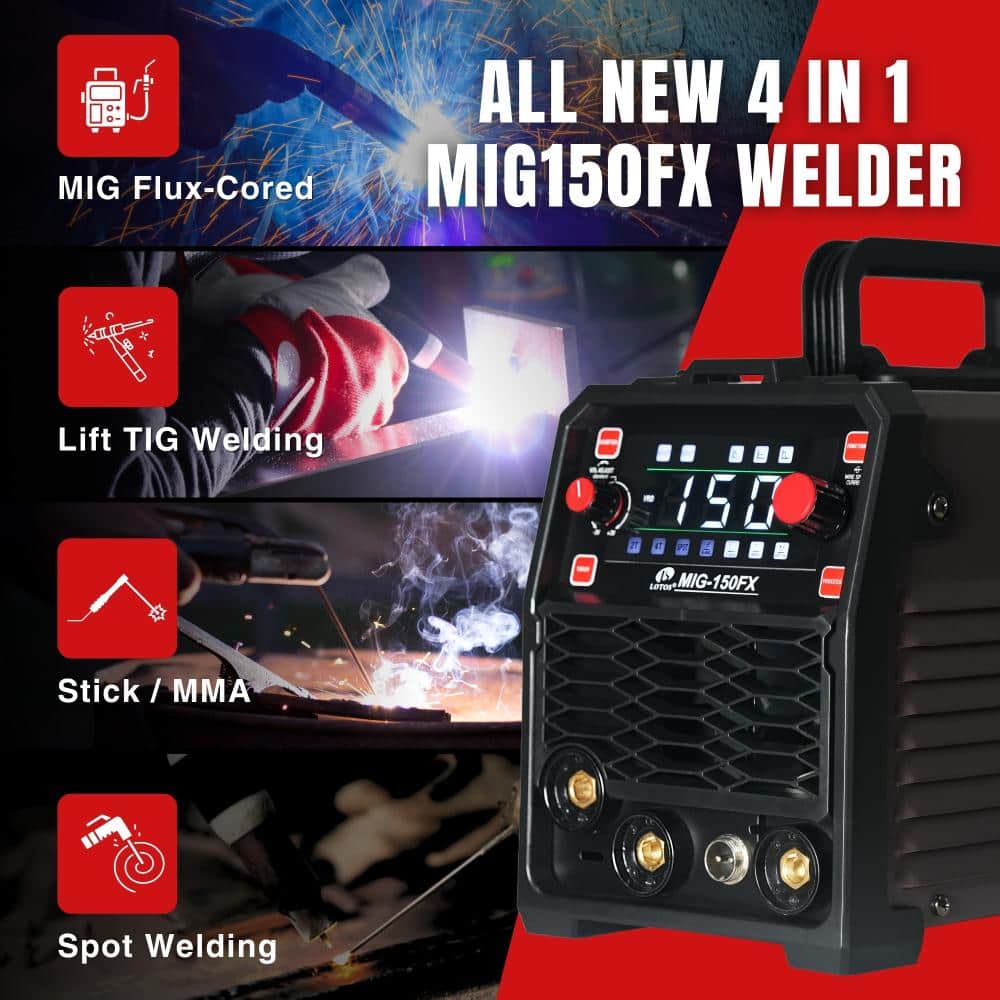 LOTOS OPTIMA 120V 150-Amp 3-in-1 Synergic MIG Multi-Process Welder with LED Display (2)