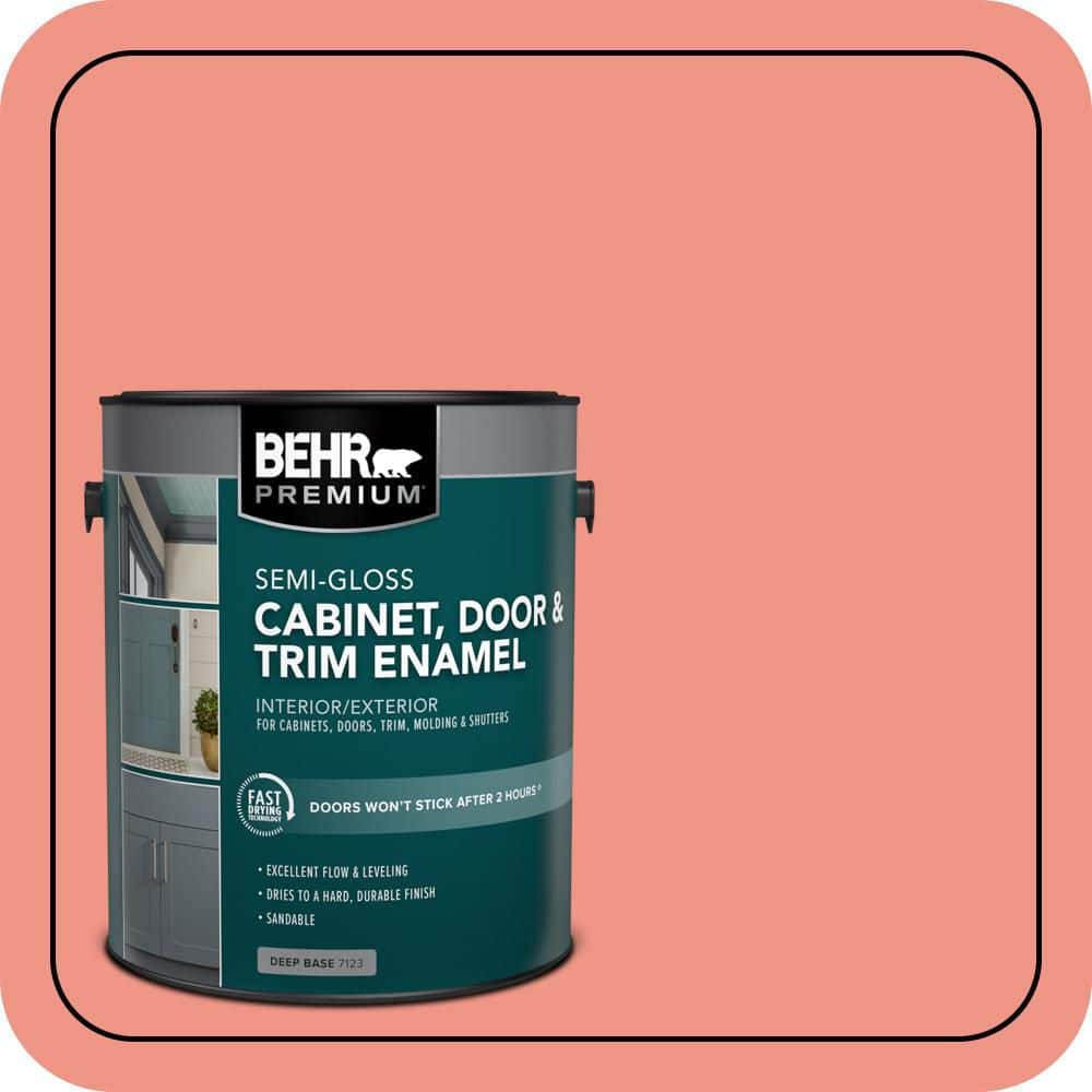 BEHR PREMIUM 1 gal. #P180-4 Guava Jelly Semi-Gloss Enamel Interior/Exterior Cabinet, Door & Trim Paint