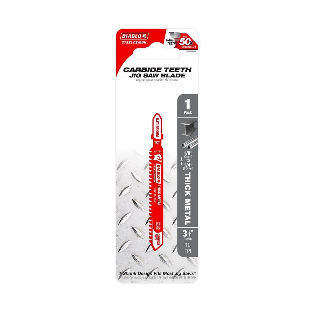 DIABLO 3-3/5 in. 10 TPI Carbide T-Shank Jig Saw Blade for Thick Metal (2)