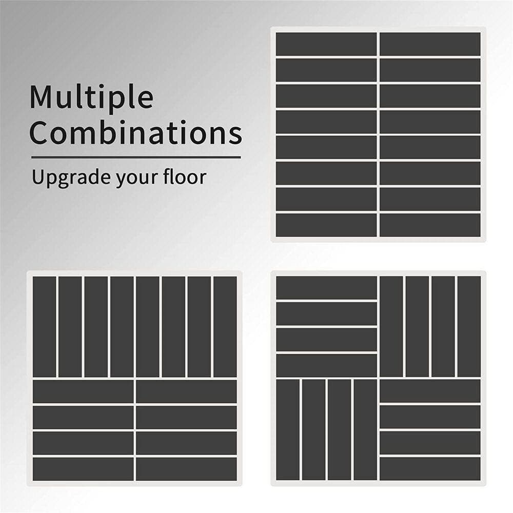 WRIGHTMASTER 1 ft. x 1 ft. Quick Deck PVC Plastic Interlocking Deck Tile in Dark Gray (36 sq. ft. per Box) (3)