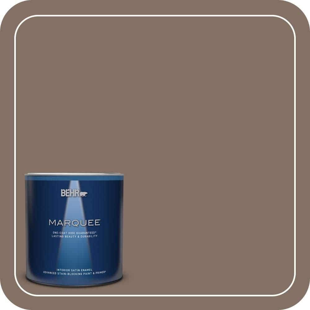 BEHR MARQUEE 1 qt. #PPU5-17 Cardamom Spice One-Coat Hide Satin Enamel Interior Paint & Primer
