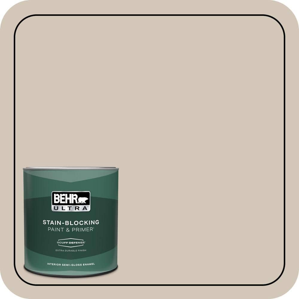 BEHR ULTRA 1 qt. #MQ2-50 Gravelstone Extra Durable Semi-Gloss Enamel Interior Paint & Primer