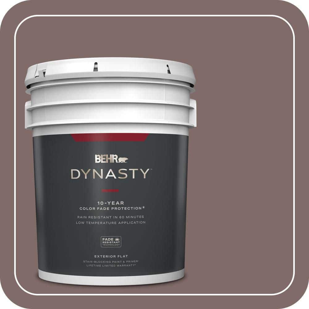 BEHR DYNASTY 5 gal. #MQ1-41 Autumn Ashes Flat Exterior Stain-Blocking Paint & Primer