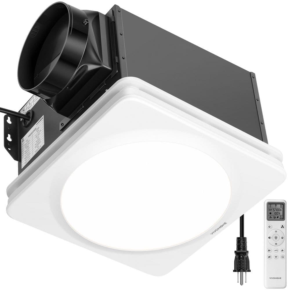 VIVOHOME 240 CFM Ceiling Bathroom Exhaust Fan with Humidity Sensor, 5-Color LED Lig and Remotet (1)