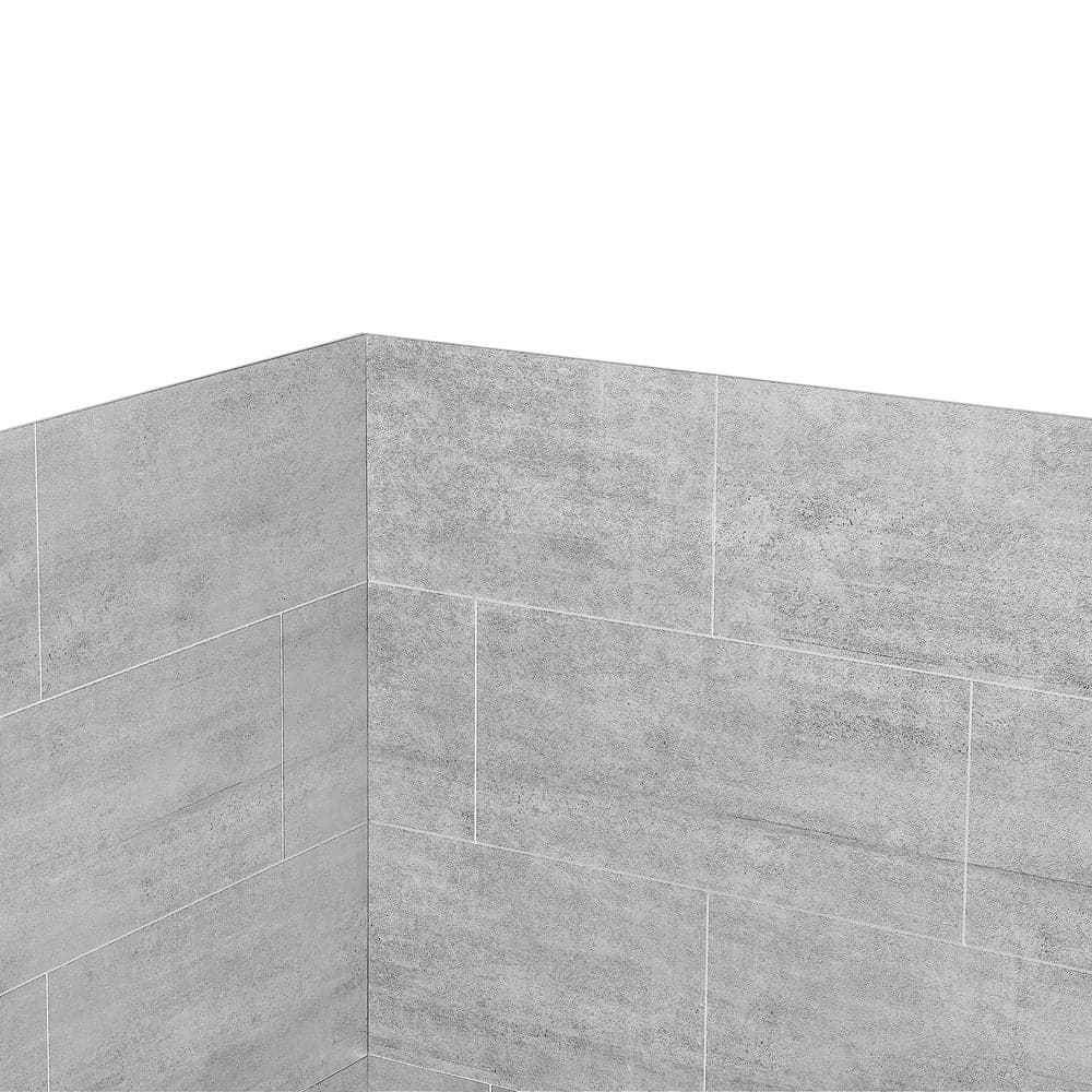 OVE Decors Misty 59.69 in. W x 80 in. H x 31.3 in. D 6-Piece Glue-Up Alcove Shower Surrounds in Gray Tile Finish (3)