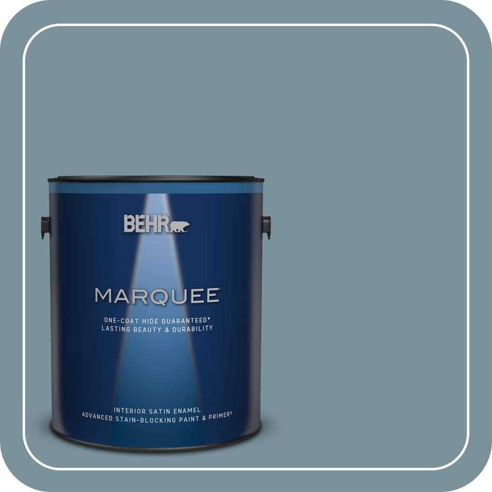 BEHR MARQUEE 1 gal. #PMD-55 Silent Tide Satin Enamel Interior Paint & Primer