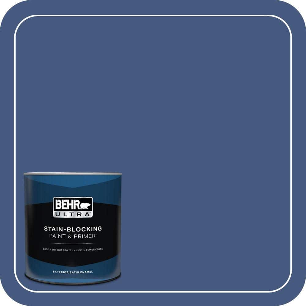 BEHR ULTRA 1 qt. #M540-7 Optimum Blue Satin Enamel Exterior Paint & Primer (1)