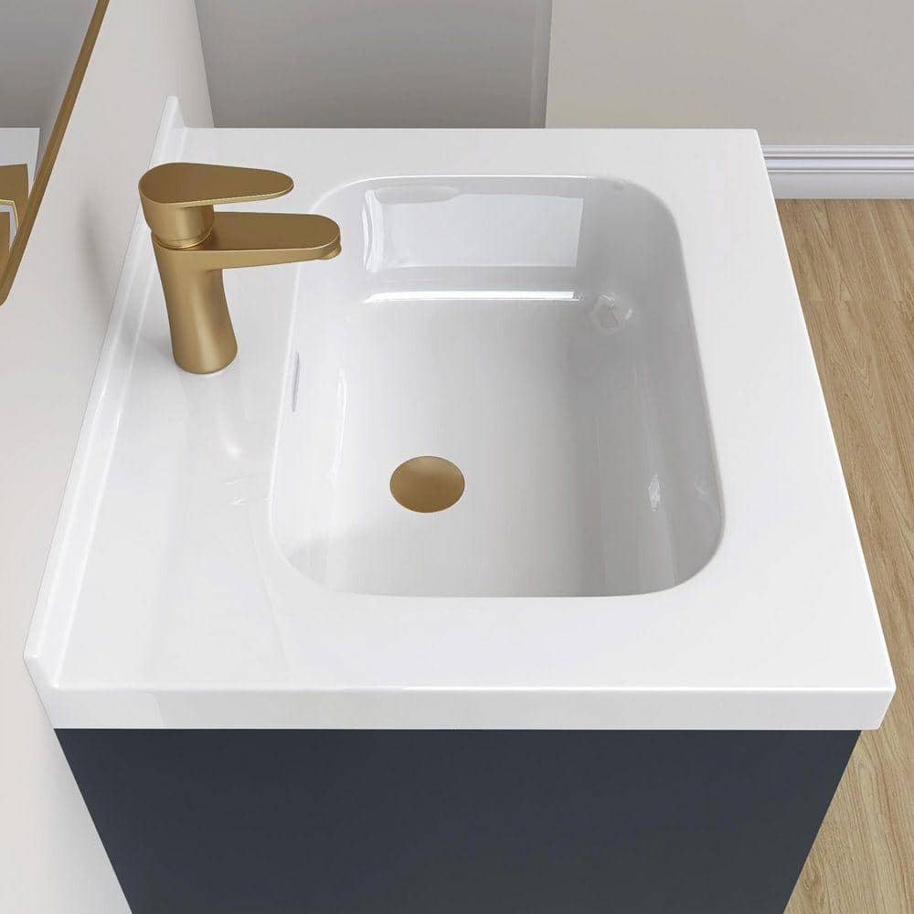NTQ 24 in. W. x 22 in. D Solid Surface Resin White Vanity Top Rectangular Single Sink Bathroom Vanity Top in White (3)