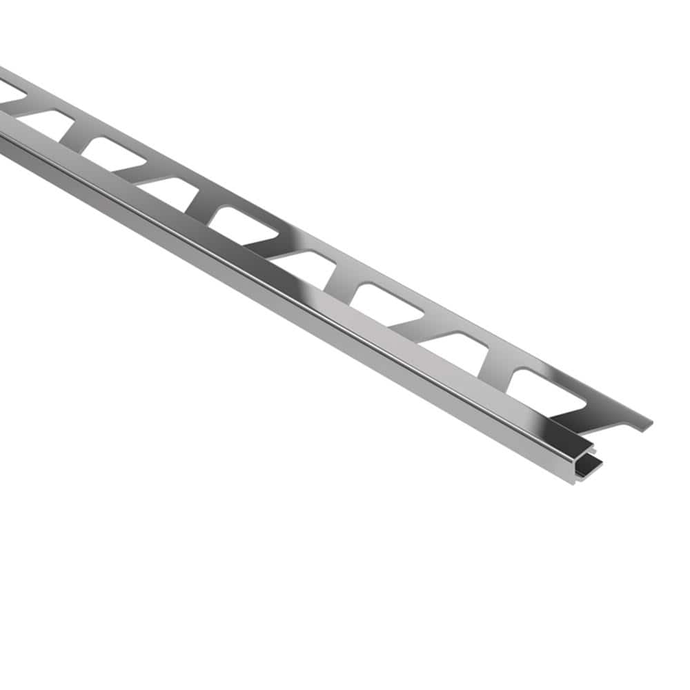 Schluter Quade Polished Chrome Anodized Aluminum 0.375 in. x 120 in. Metal Square Edge Tile Edge Trim (2)