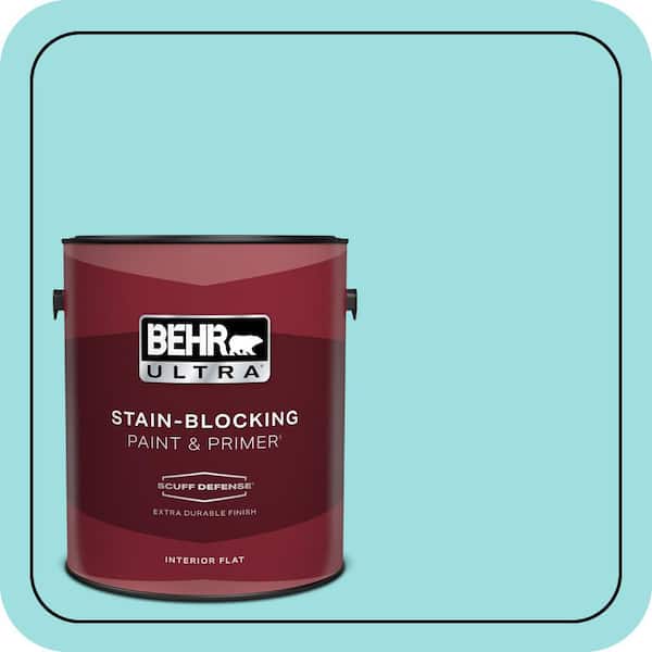 BEHR ULTRA 1 gal. #P460-2 Tropical Waterfall Extra Durable Flat Interior Paint & Primer (2)