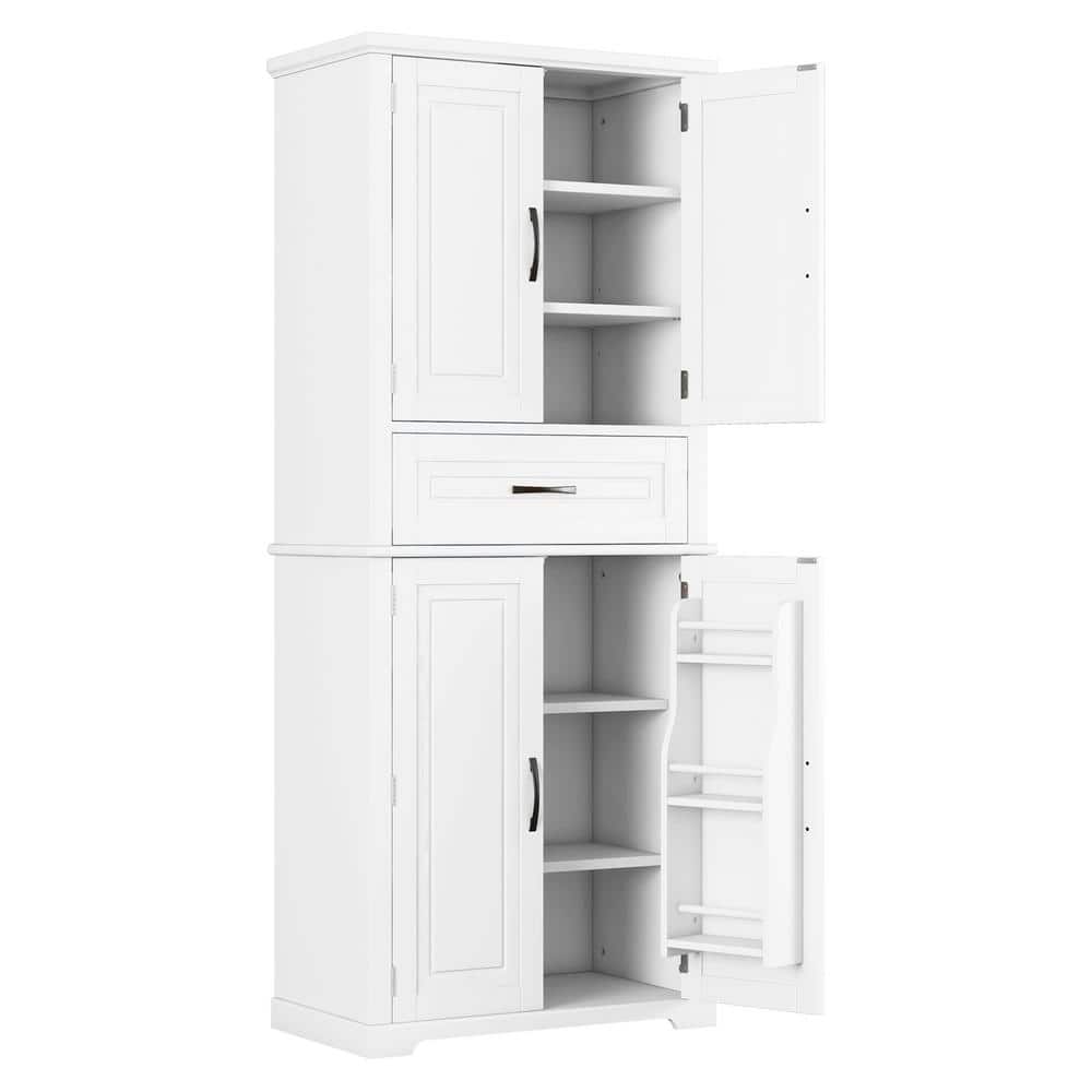 Unbranded 30 in. W 15.7 in. D 72 in. H Linen Cabinet with Drawer and Adjustable Shelf Bathroom Storage Cabinet
