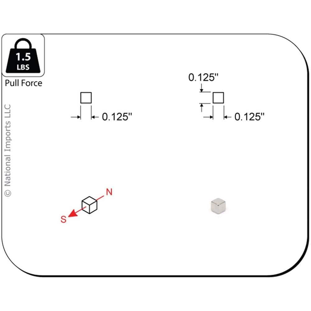 Magcraft Rare Earth 1/8 in. Cube Magnet (100-Pack) (2)