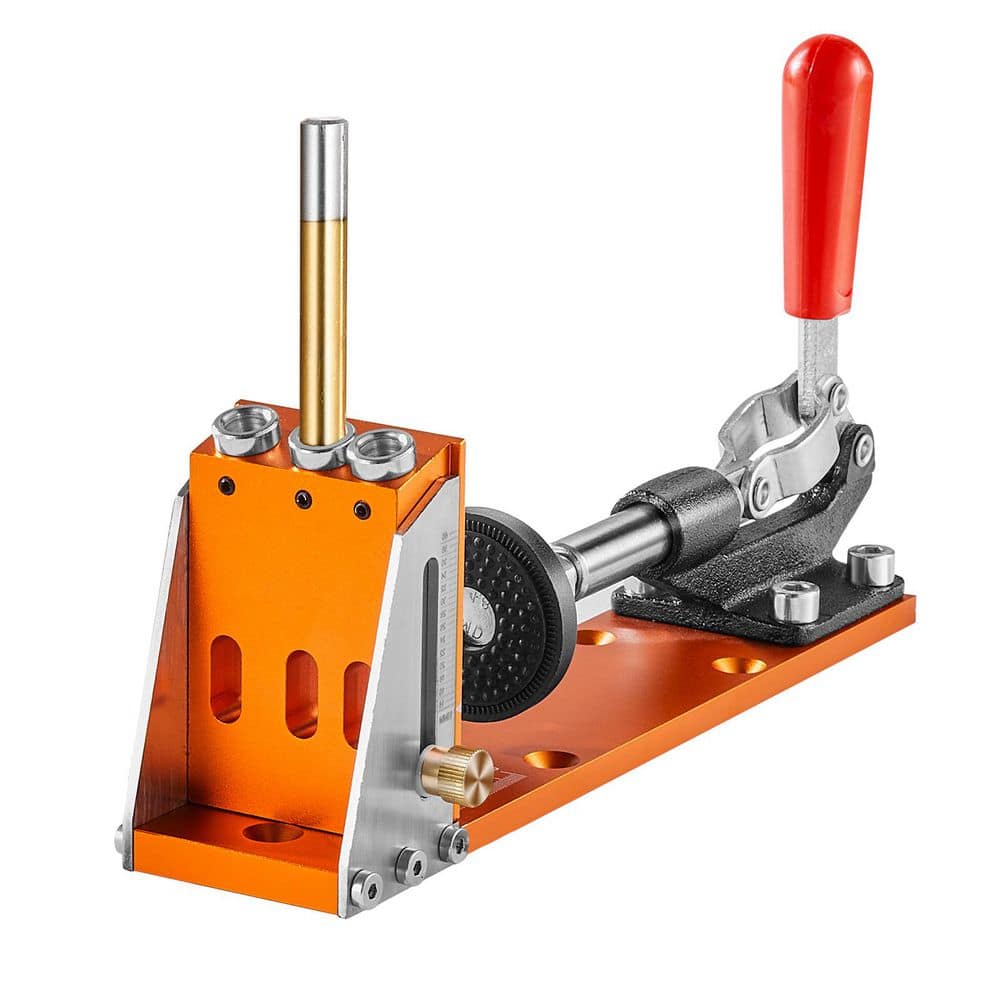 VEVOR 30 Pieces Pocket Hole Jig Kit Adjustable Pocket Hole System w/ Step Drill Stop Ring Wrench Bits Dual Scale for Carpentry