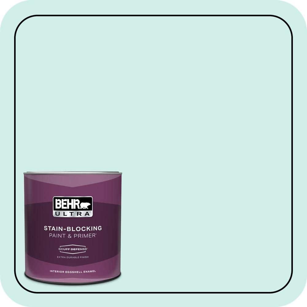BEHR ULTRA 1 qt. #490A-1 Teal Ice Extra Durable Eggshell Enamel Interior Paint & Primer