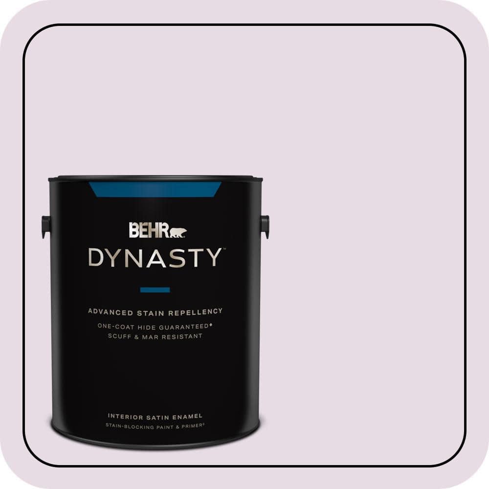 BEHR DYNASTY 1 gal. #680E-2 Iced Mauve Satin Enamel Interior Stain-Blocking Paint & Primer