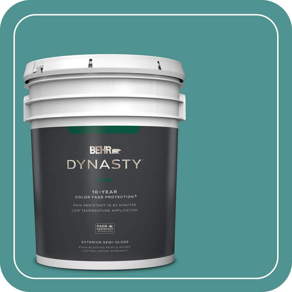 BEHR DYNASTY 5 gal. #500D-6 Mirage Lake Semi-Gloss Exterior Stain-Blocking Paint & Primer