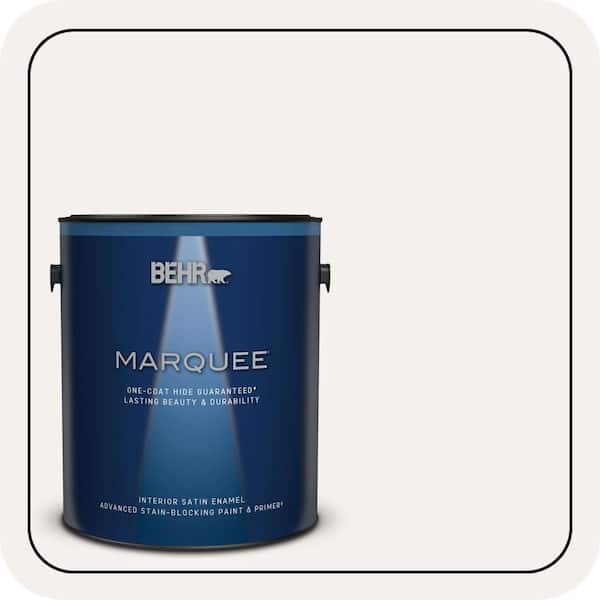 BEHR MARQUEE 1 gal. #W-B-600 Luster White Satin Enamel Interior Paint & Primer (2)