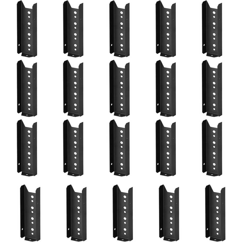Afoxsos 2 x 6 Fence Bracket for Wood Rail Low Carbon Steel 18-Gauge Black 20-Pack (1)