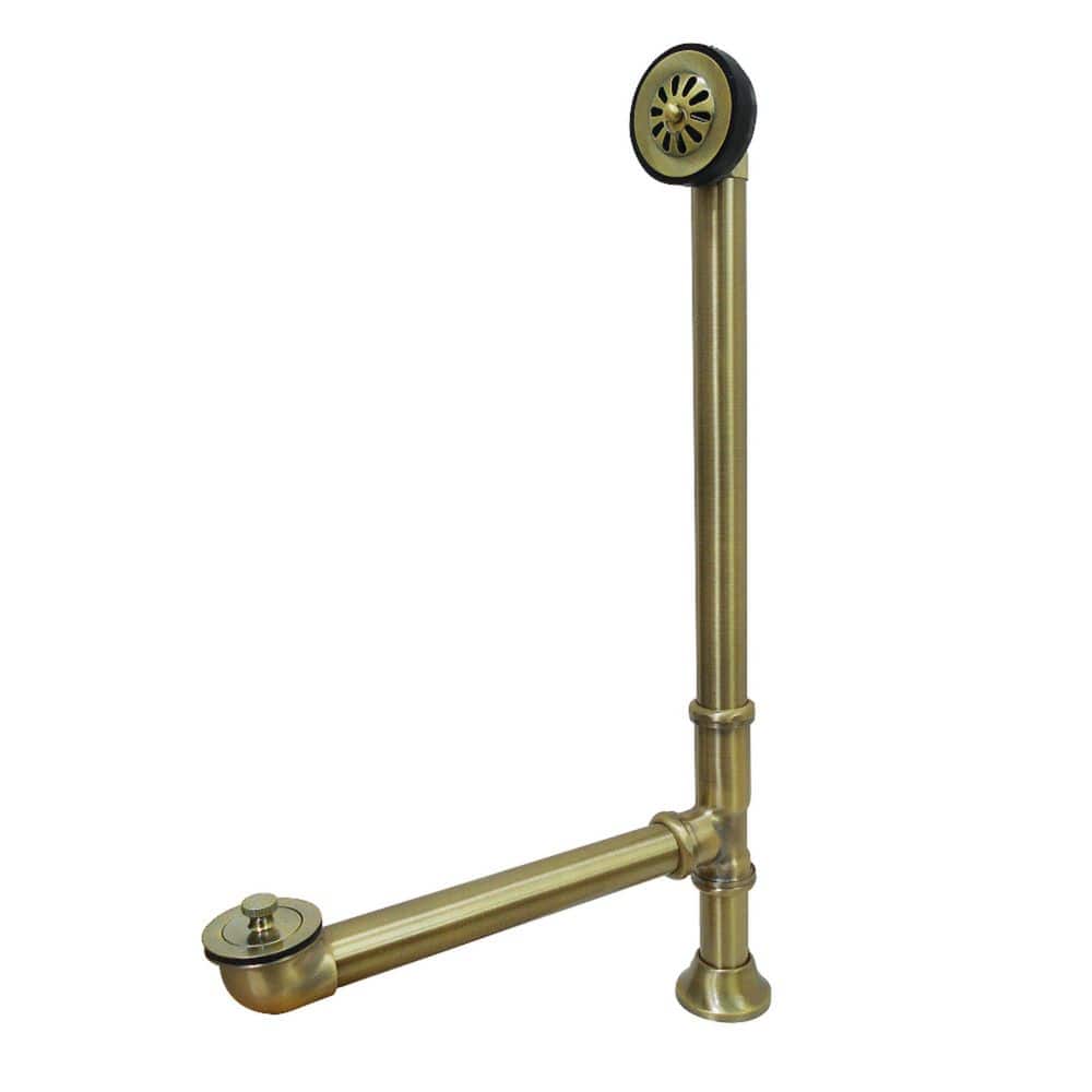 Kingston Brass Vintage Clawfoot Tub Waste and Overflow Drain, Antique Brass (1)