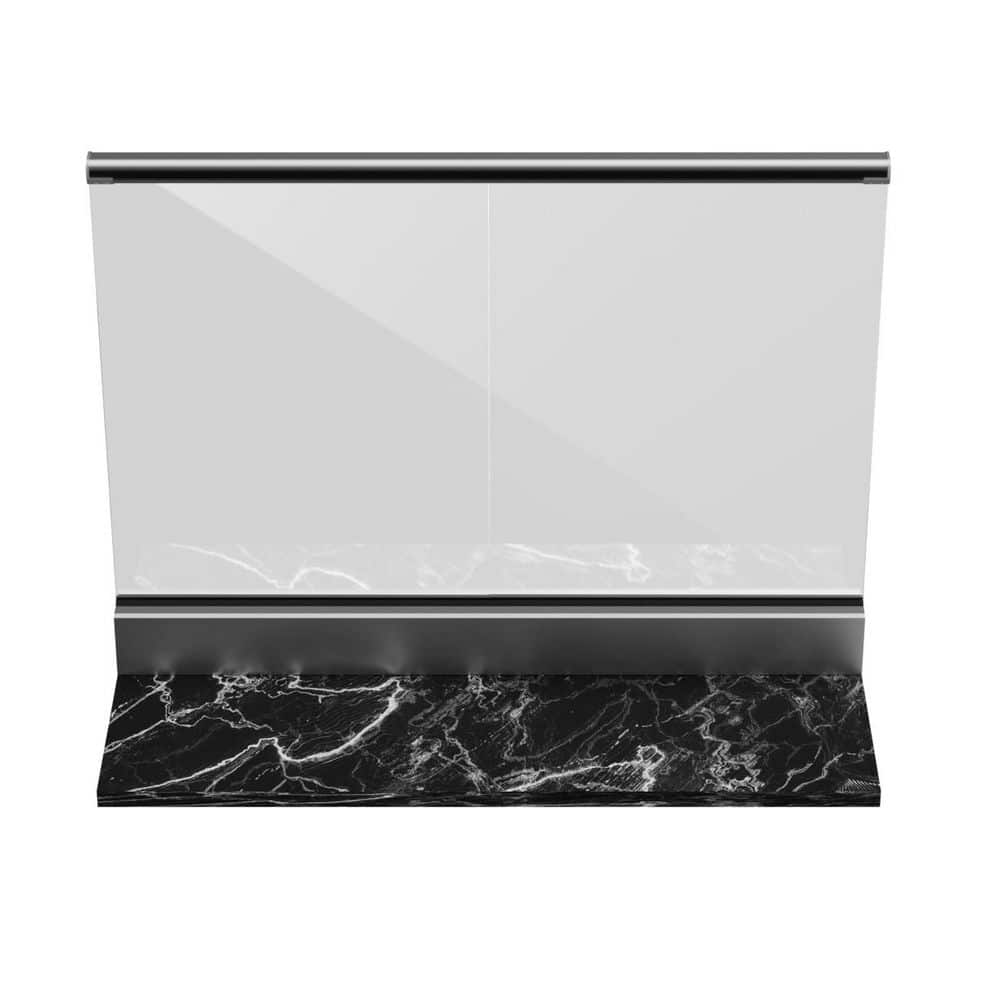 ERIS 40 in. x 54 in. Clear Laminated Glass Railing with Aluminum Base and Top Handrail