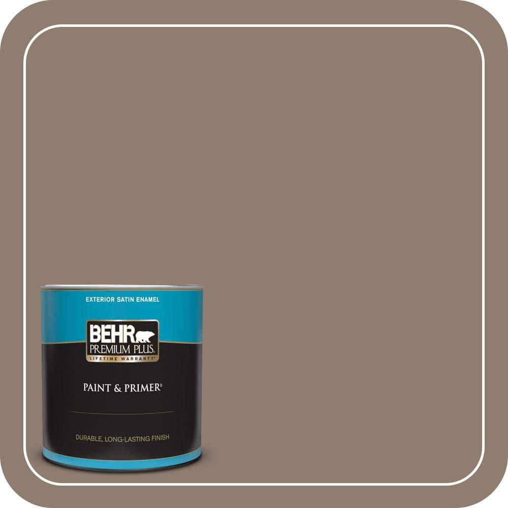 BEHR PREMIUM PLUS 1 qt. #N180-5 Bridle Leather Satin Enamel Exterior Paint & Primer