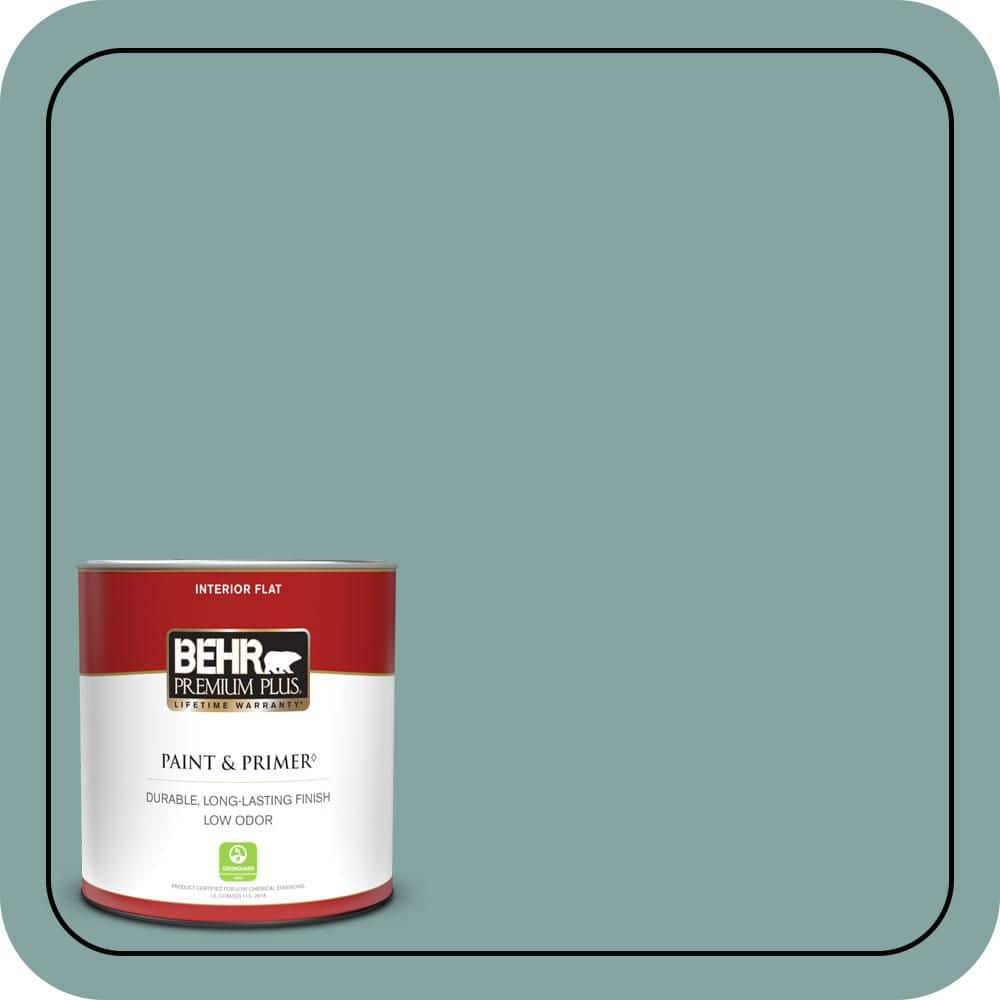 BEHR PREMIUM PLUS 1 qt. #PPU13-08 Venus Teal Flat Low Odor Interior Paint & Primer