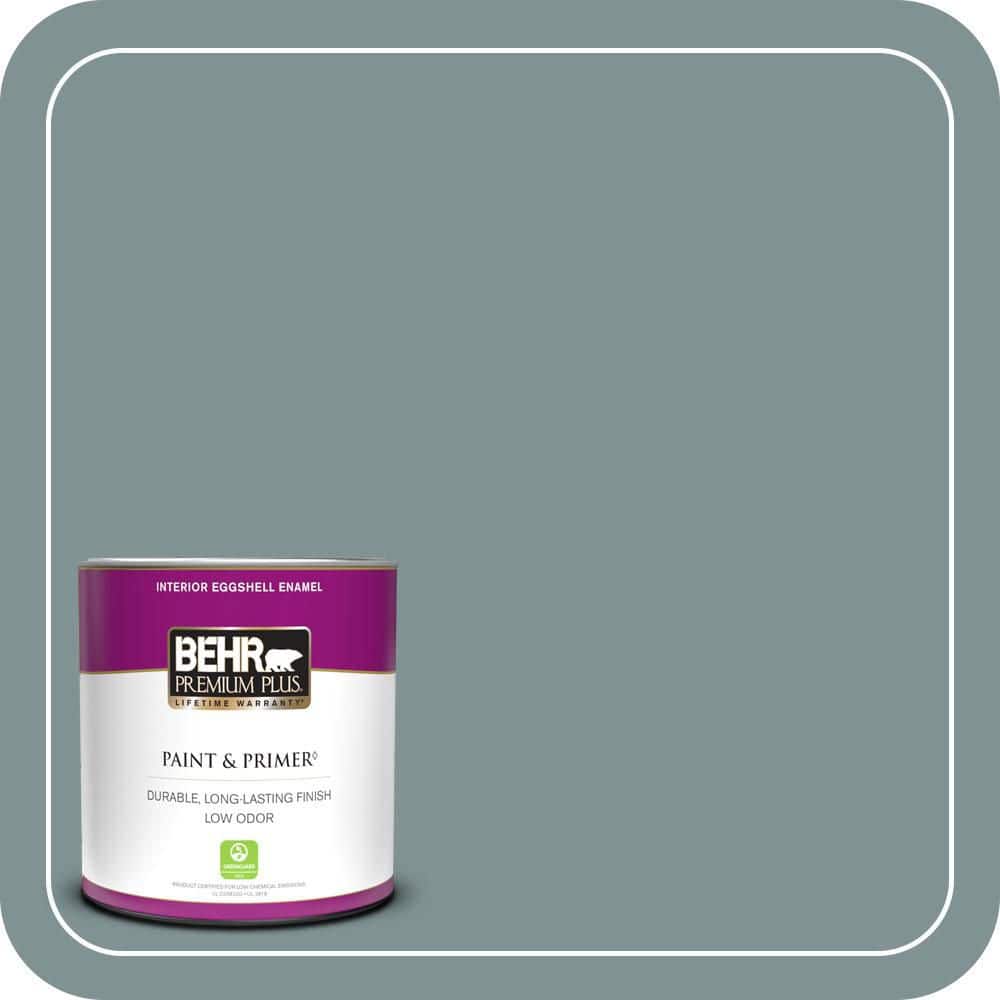 BEHR PREMIUM PLUS 1 qt. #QE-53 Raindance Eggshell Enamel Low Odor Interior Paint & Primer (1)
