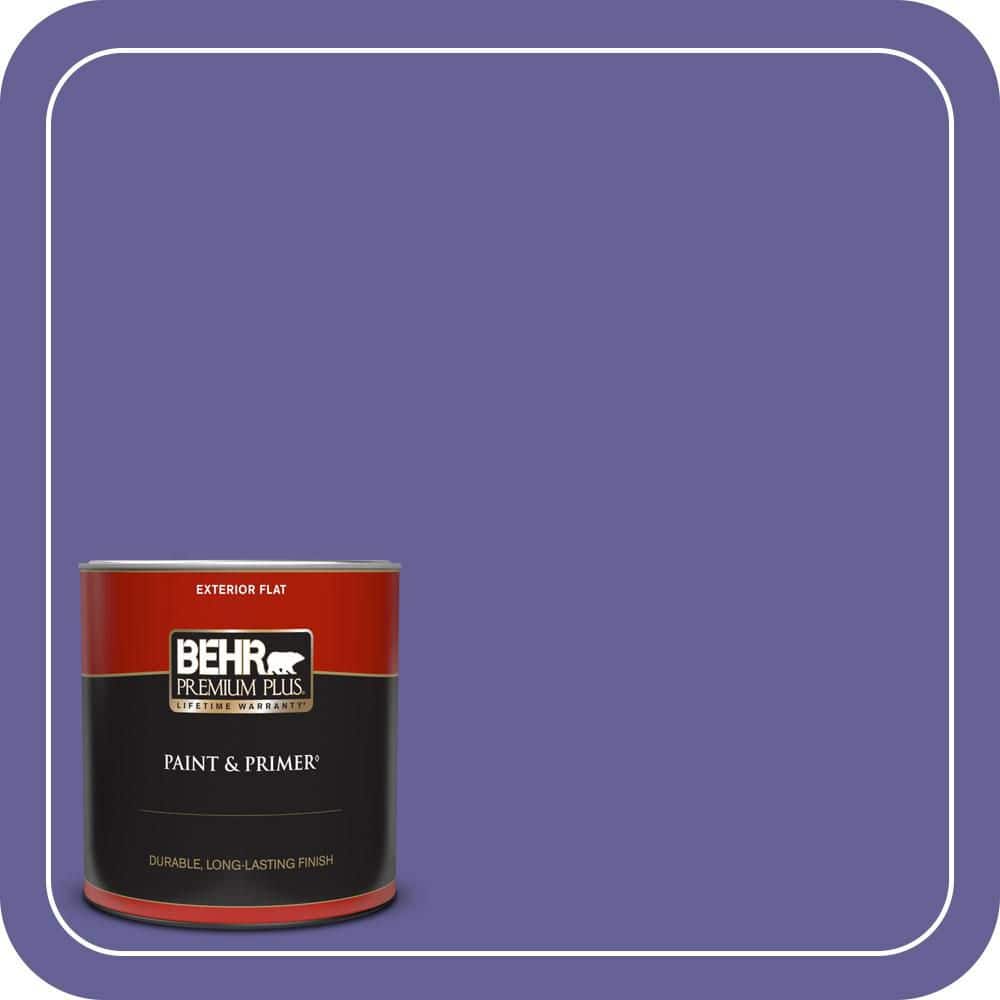 BEHR PREMIUM PLUS 1 qt. #T15-13 Prime Purple Flat Exterior Paint & Primer