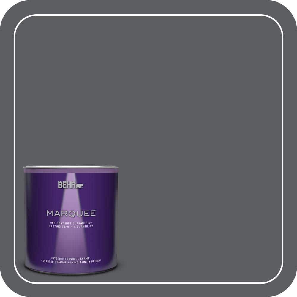 BEHR MARQUEE 1 qt. #N500-6 Graphic Charcoal One-Coat Hide Eggshell Enamel Interior Paint & Primer (1)