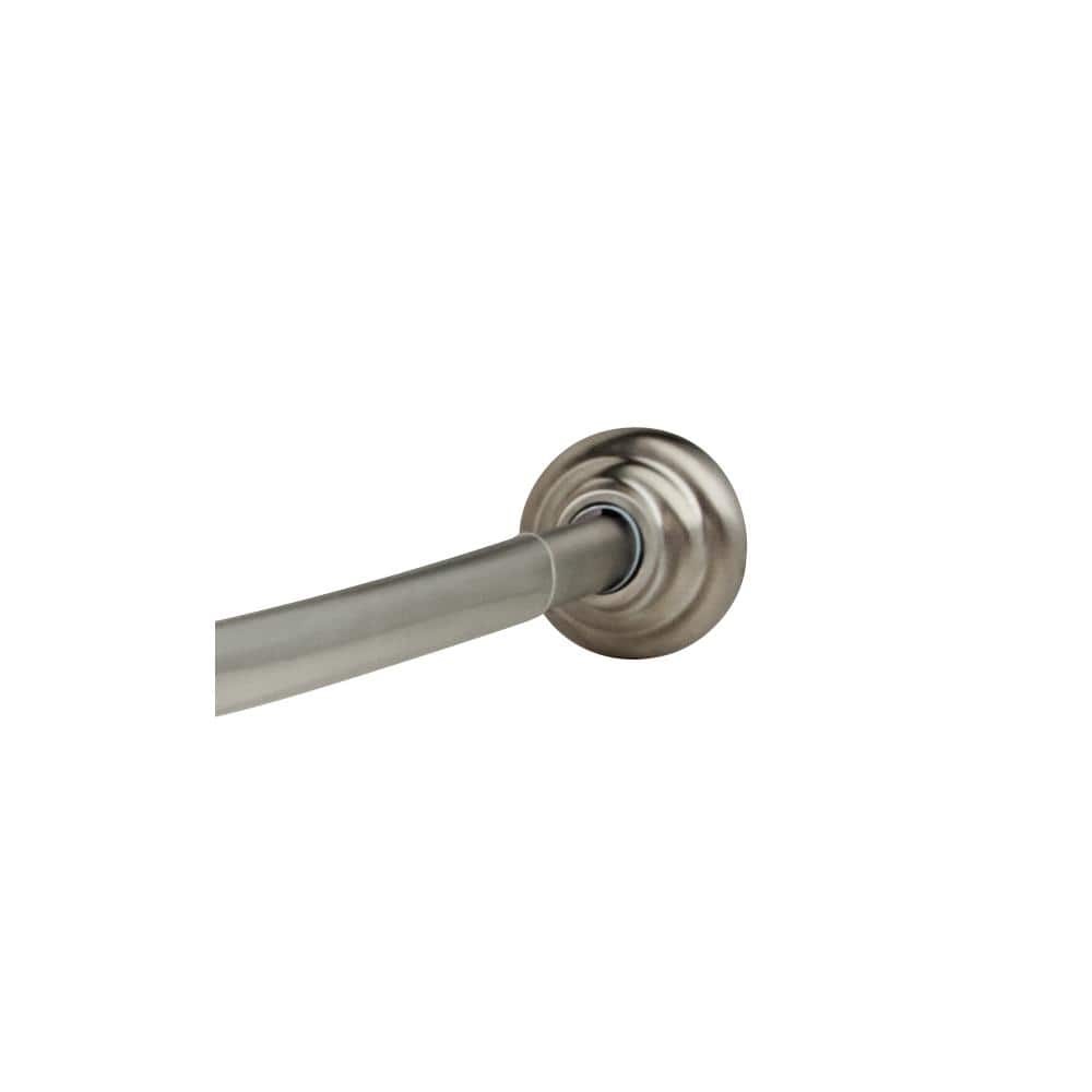 Franklin Brass 60 in. x 1 in. Curved Shower Curtain Rod with 6 in. Bow in Brilliance Stainless Steel (2)