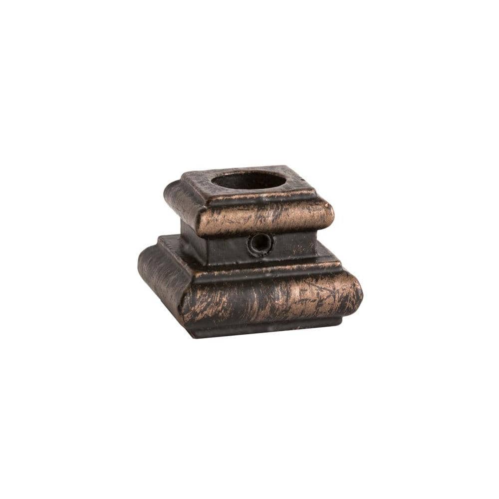 HOUSE OF FORGINGS Round Hole 1.25 in. Cast Iron Level Baluster Shoe in Oil Rubbed Bronze